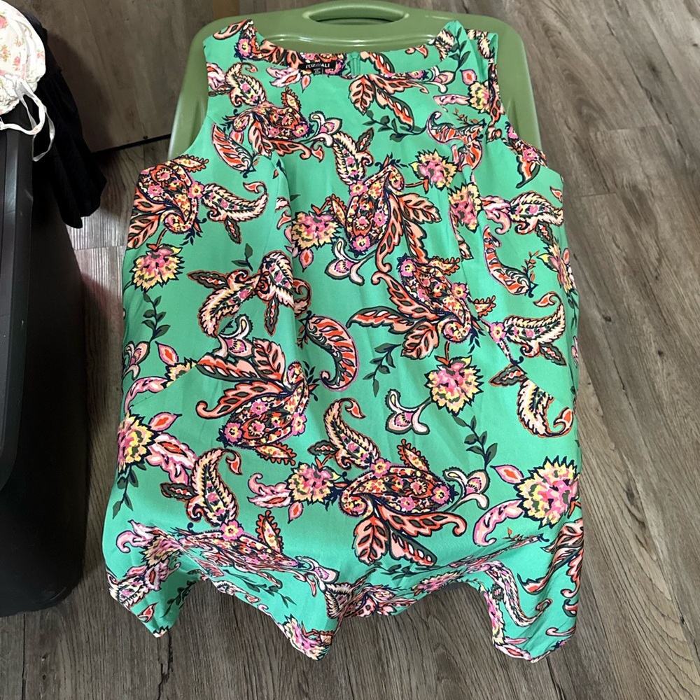 Roz & Ali Green Paisley Dress